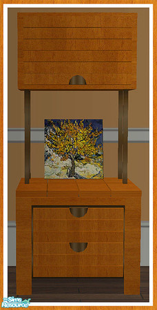 Sims 2 — MAXIMO Dining Dresser - Medium Canvas by simtomatic — Canvas by Van Gogh. This file recolours the canvas only.