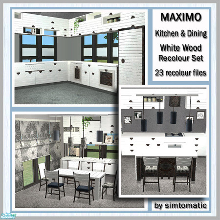 Sims 2 — MAXIMO Whitewood Recolour by simtomatic — Whitewood recolour of the Maximo kitchen and dining set. Please note