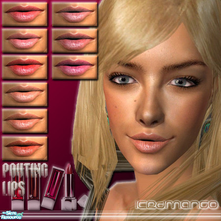 Sims 2 — Pouting Lips Collection by IcedMango — Silky rich and long-lasting, lipstick feel luxuriously smooth and make