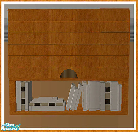 Sims 2 — MAXIMO Wall Cabinet - Books by simtomatic — This file recolours the books only. You will also need the master