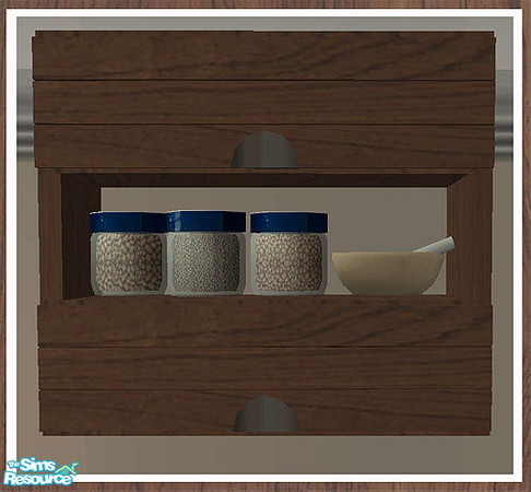 Sims 2 — MAXIMO Wall Cabinet - Jars by simtomatic — This file recolours the jars only. You will need the master file