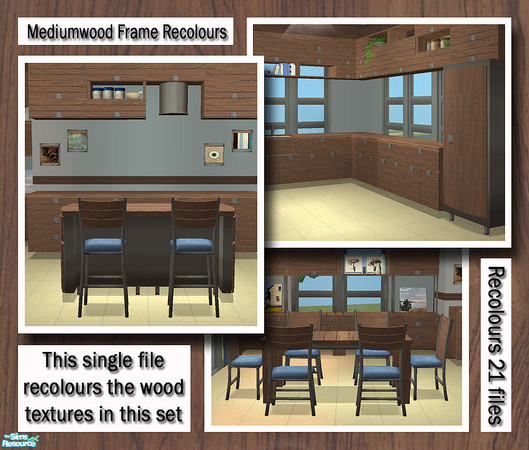 Sims 2 — MAXIMO Medium Wood Kitchen Frames by simtomatic — This is the master file. It's the recolour of the counter but
