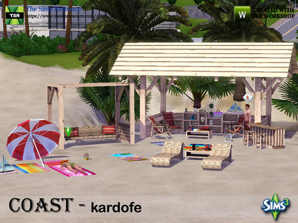 Sims 3 — kardofe_Coast by kardofe — Set of furniture and decorations to recreate a day at the beach 