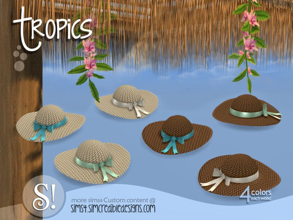 Sims 4 — Tropics outdoor - hat by SIMcredible! — by SIMcredibledesigns.com available at TSR 2 colors in 8 variations