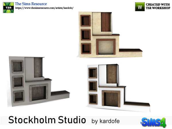 Sims 4 — kardofe_Stockholm Studio_Fireplace by kardofe — Chimney with holes, to put decorative, on one side and a shelf