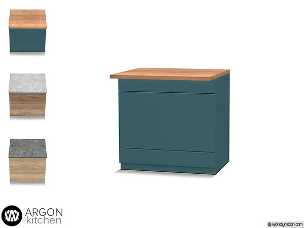 Sims 4 — Argon Island Counter by wondymoon — - Argon Kitchen - Island Counter - Wondymoon|TSR - Creations'2018