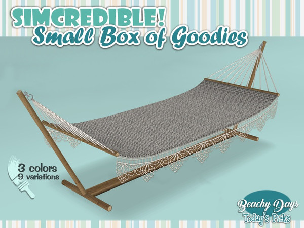 Sims 4 — Beachy Days Small Box of goodies #7 - Hammock *Loveseat* by SIMcredible! — It's SIMcredible! Small box of