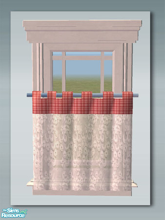 Sims 2 — Rustic Living: Lace Curtain Single Mesh by Shakeshaft — Part of a recolour set of my Rustic Living set in Blue