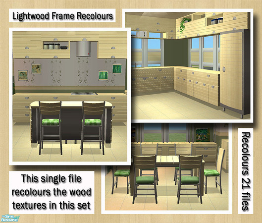 Sims 2 — MAXIMO Lightwood Kitchen Frames by simtomatic — This is the master file. It's the recolour of the counter but