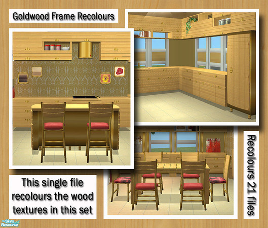 Sims 2 — MAXIMO Goldwood Kitchen Frames by simtomatic — This is the master file. It's the recolour of the counter but