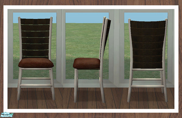 Sims 2 — MAXIMO Dining Chair - Full Back by simtomatic — You'll need to download the counter (for the wood and steel