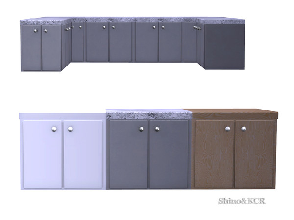 Sims 4 — Kitchen Liz - Counter Doors by ShinoKCR — Sleek and modern Kitchen Furniture matching the Liz Series