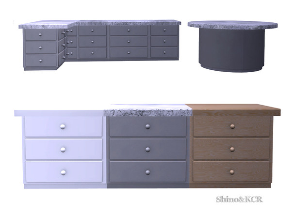Sims 4 — Kitchen Liz - Island Counter  by ShinoKCR — Sleek and modern Kitchen Furniture matching the Liz Series