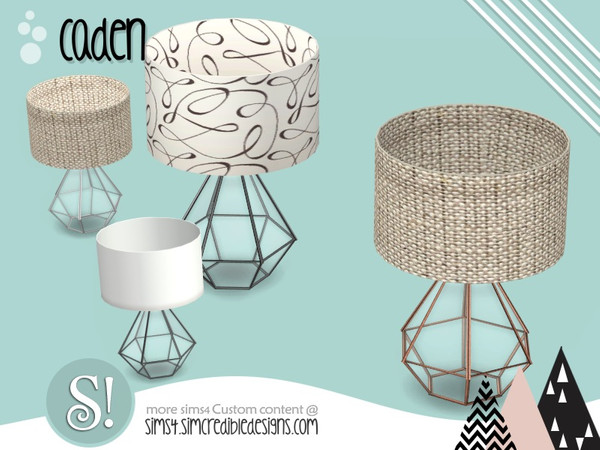 Sims 4 — Caden Lamp by SIMcredible! — by SIMcredibledesigns.com available at TSR 3 colors in 9 variations