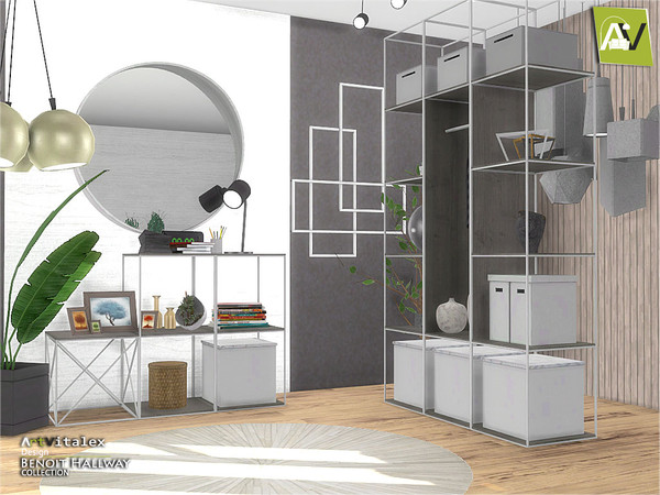 Sims 4 — Benoit Hallway by ArtVitalex — - Benoit Hallway - ArtVitalex@TSR, Nov 2018 - All objects three has a different