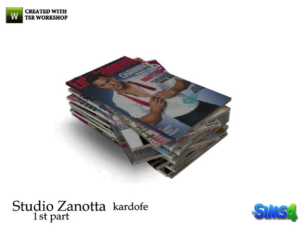 Sims 4 — kardofe_ Studio Zanotta_Journals by kardofe — Stack of magazines 