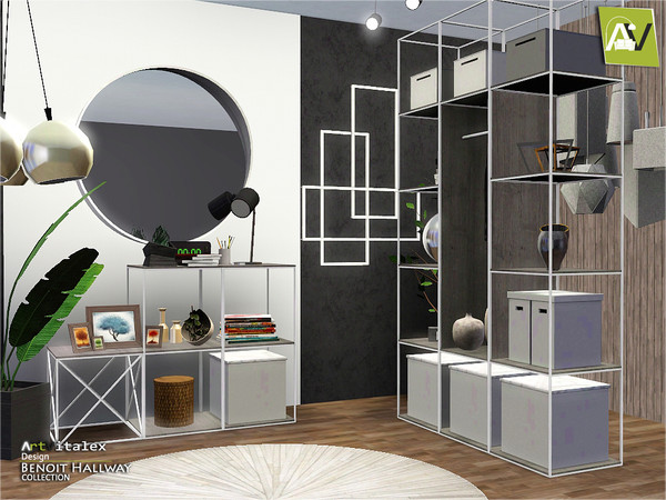 Sims 3 — Benoit Hallway by ArtVitalex — - Benoit Hallway - ArtVitalex@TSR, Dec 2018 - All objects are recolorable -