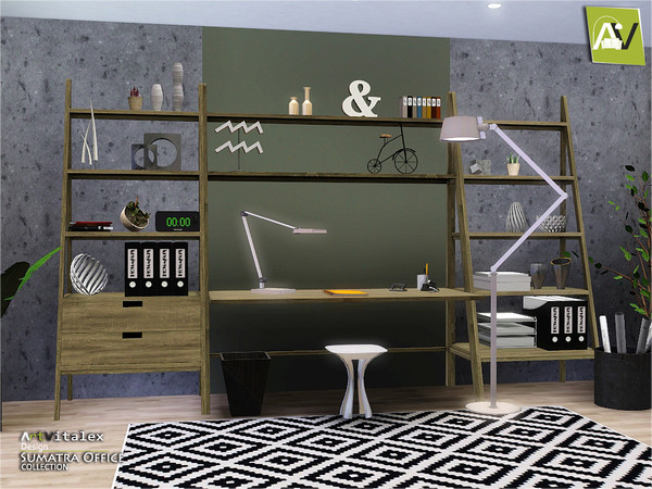 Sims 3 — Sumatra Office by ArtVitalex — - Sumatra Office - ArtVitalex@TSR, Jan 2019 - All objects are recolorable -