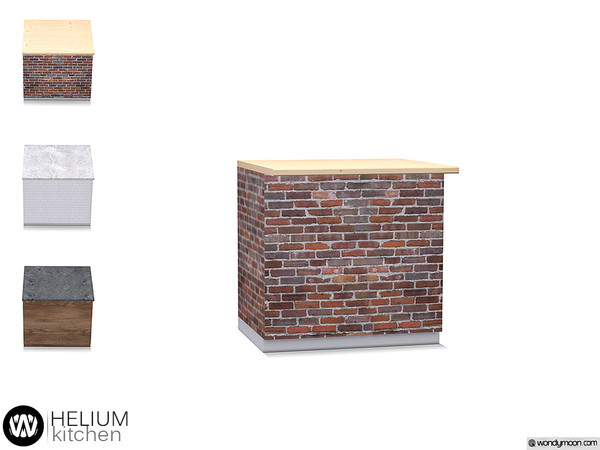 Sims 4 — Helium Island Counter by wondymoon — - Helium Kitchen - Island Counter - Wondymoon|TSR - Creations'2019