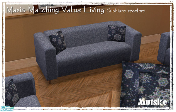 Sims 2 — Maxis matching Value loveseat cushion Xmas 04 by Mutske — Recolor of the \"Maxis matching Value loveseat