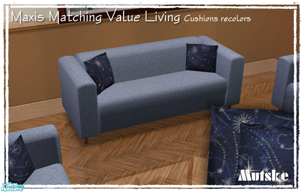 Sims 2 — Maxis matching Value loveseat cushion Xmas 05 by Mutske — Recolor of the \"Maxis matching Value loveseat