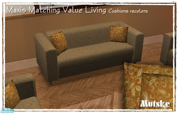 Sims 2 — Maxis matching Value loveseat cushion Xmas 08 by Mutske — Recolor of the \"Maxis matching Value loveseat