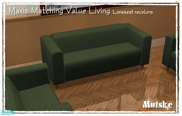 Sims 2 — Maxis matching Value loveseat Xmas 02 by Mutske — Recolor of the Maxis Value Loveseat.