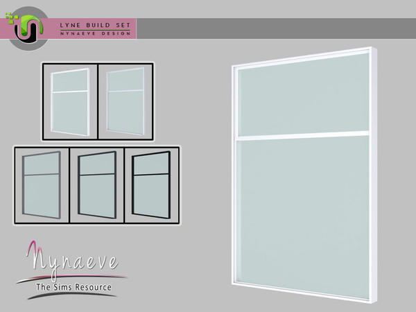 Sims 4 — Lyne Build Set - Window - 2x1 Closed by NynaeveDesign — Lyne Build Set - Window - 2x1 Closed Located in Build -