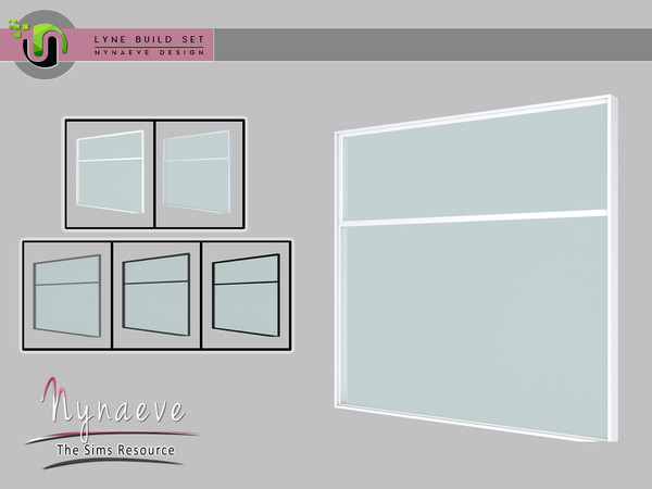 Sims 4 — Lyne Build Set - Window - 3x1 Closed by NynaeveDesign — Lyne Build Set - Window - 3x1 Closed Located in Build -