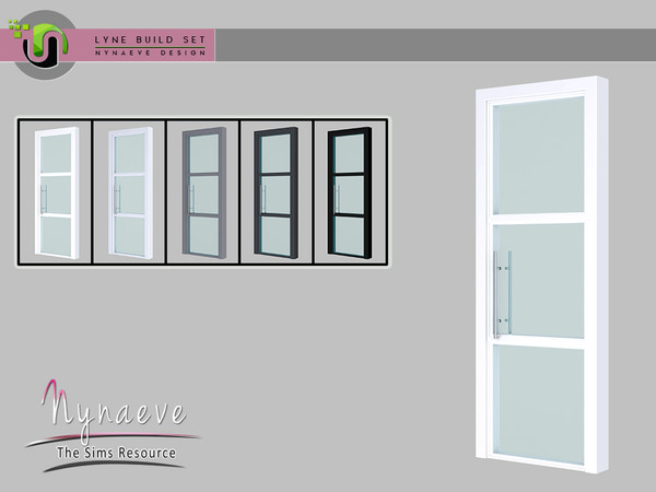 Sims 4 — Lyne Build Set - Door 1x1 by NynaeveDesign — Lyne Build Set - Door 1x1 Located in Build - Doors Price: 229