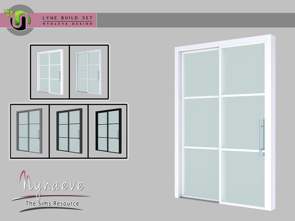 Sims 4 — Lyne Build Set - Door 2x1 by NynaeveDesign — Lyne Build Set - Door 2x1 Located in Build - Doors Price: 229