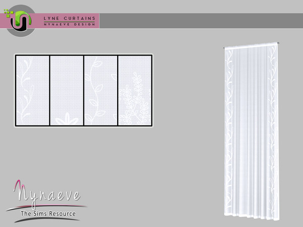 Sims 4 — Lyne Curtains - Sheer Curtains 1x1 by NynaeveDesign — Lyne Curtains - Sheer Curtains 1x1 Located in Decor -