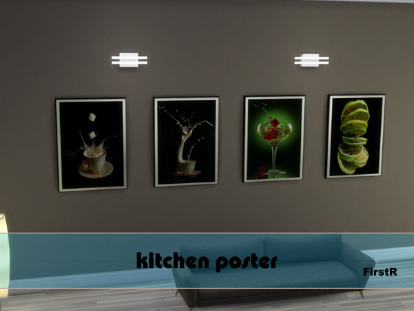 Sims 4 — Set of kitchen Paintings by FirstR2 — Nice paintings / poster for your Sims