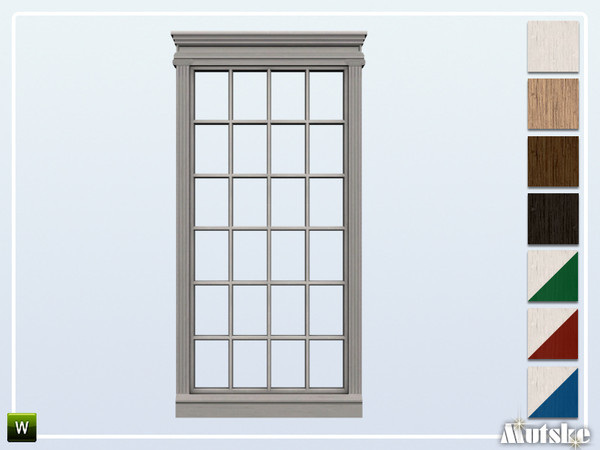 Sims 4 — Caesar Window Mid Wall Tall 3x1 by Mutske — This window is part of the Caesar Constructionset. Made by