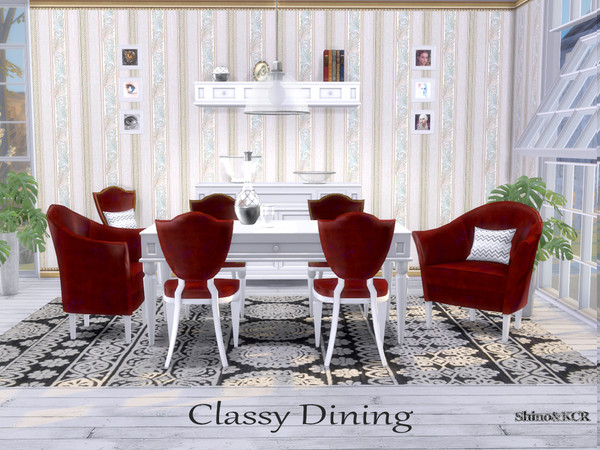 Sims 4 — Dining Classy  by ShinoKCR — additional Dining Set for the Classy Series -Dining Table -Dining Chair - look for