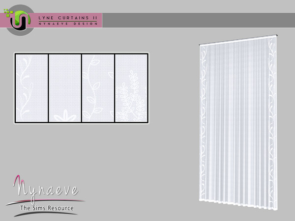 Sims 4 — Lyne Curtains II - Medium Sheers 2x1 by NynaeveDesign — Lyne Curtains II - Medium Sheers 2x1 Located in Decor -