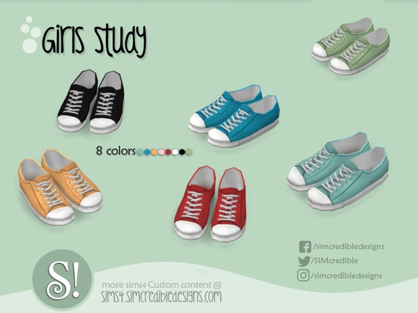 Sims 4 — Girls Studio - sneakers *decor* by SIMcredible! — by SIMcredibledesigns.com available at TSR 8 colors variations