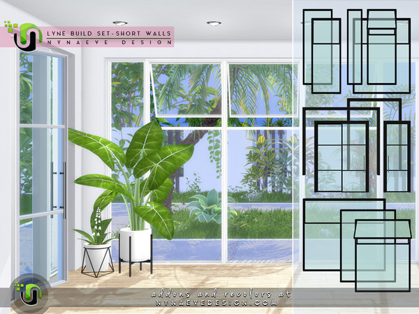 Sims 4 — Lyne Build Set IV - Three Quarters Windows and Doors by NynaeveDesign — From new construction to remodeling or