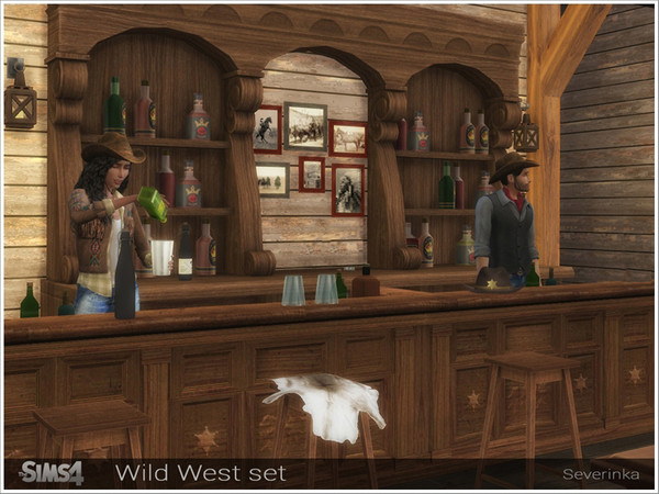 Sims 4 — Wild West set by Severinka_ — A set of furniture and decor for decoration home or saloon in the style of the