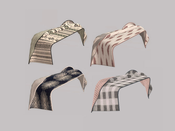 Sims 4 — Living Vicinc - Throw Blanket by ung999 — Living Vicinc Throw Blanket Color Options : 4 Located at : Decor /
