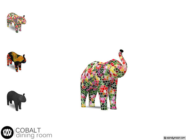 Sims 4 — Cobalt Elephant Sculpture by wondymoon — - Cobalt Dining Room - Elephant Sculpture - Wondymoon|TSR -