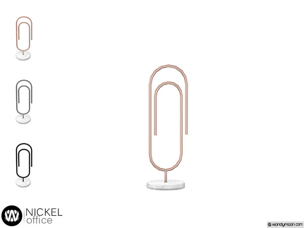 Sims 4 — Nickel Paperclip Decor by wondymoon — - Nickel Office - Paperclip Decor - Wondymoon|TSR - Creations'2019
