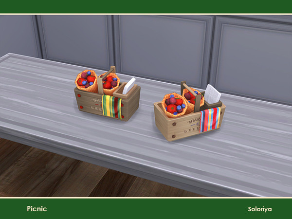 Sims 4 — Picnic. Wooden Box with Berries by soloriya — Wooden box with berries. Part of Picnic set. 2 color variations.