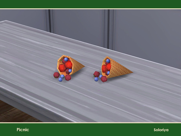 Sims 4 — Picnic. Berries by soloriya — Decorative berries. Part of Picnic set. 2 color variations. Category: Decorative -