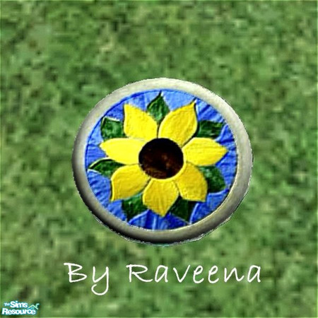 Sims 2 — Stepping Stone - Yellow Flower by Raveena — Part of the Garden Stepping Stone 2 set. Find it in Build Mode. You