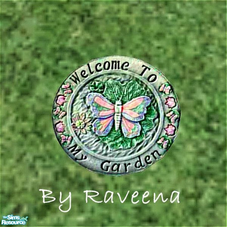 Sims 2 — Stepping Stone - Welcome by Raveena — Part of the Garden Stepping Stone 2 set. Find it in Build Mode. You will