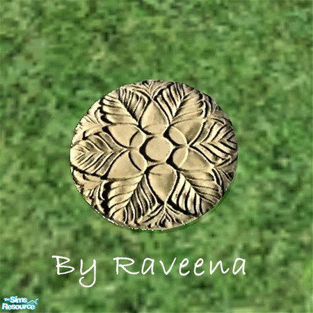 Sims 2 — Stepping Stone - Leaves by Raveena — Part of the Garden Stepping Stone 2 set. Find it in Build Mode. You will