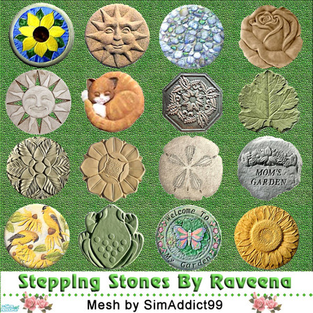 Sims 2 — Garden Stepping Stones 2 by Raveena — A lovely collection of Stepping stones for your garden recolored from
