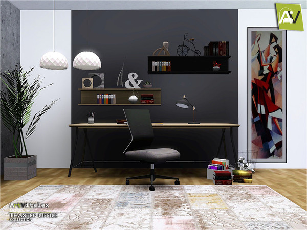 Sims 3 — Thaxted Office by ArtVitalex — - Thaxted Office - ArtVitalex@TSR, Jun 2019 - All objects are recolorable -