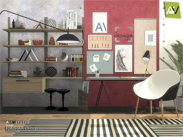 Sims 4 — Fordham Office by ArtVitalex — - Fordham Office - ArtVitalex@TSR, Jun 2019 - All objects three has a different